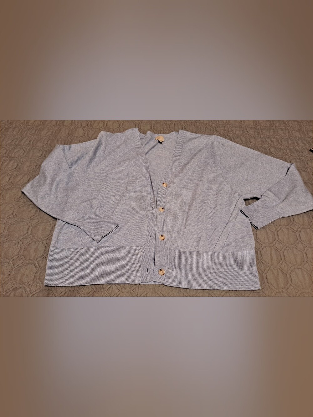 Light Blue Women’s Button-Front Sweater Cardigan Sz L